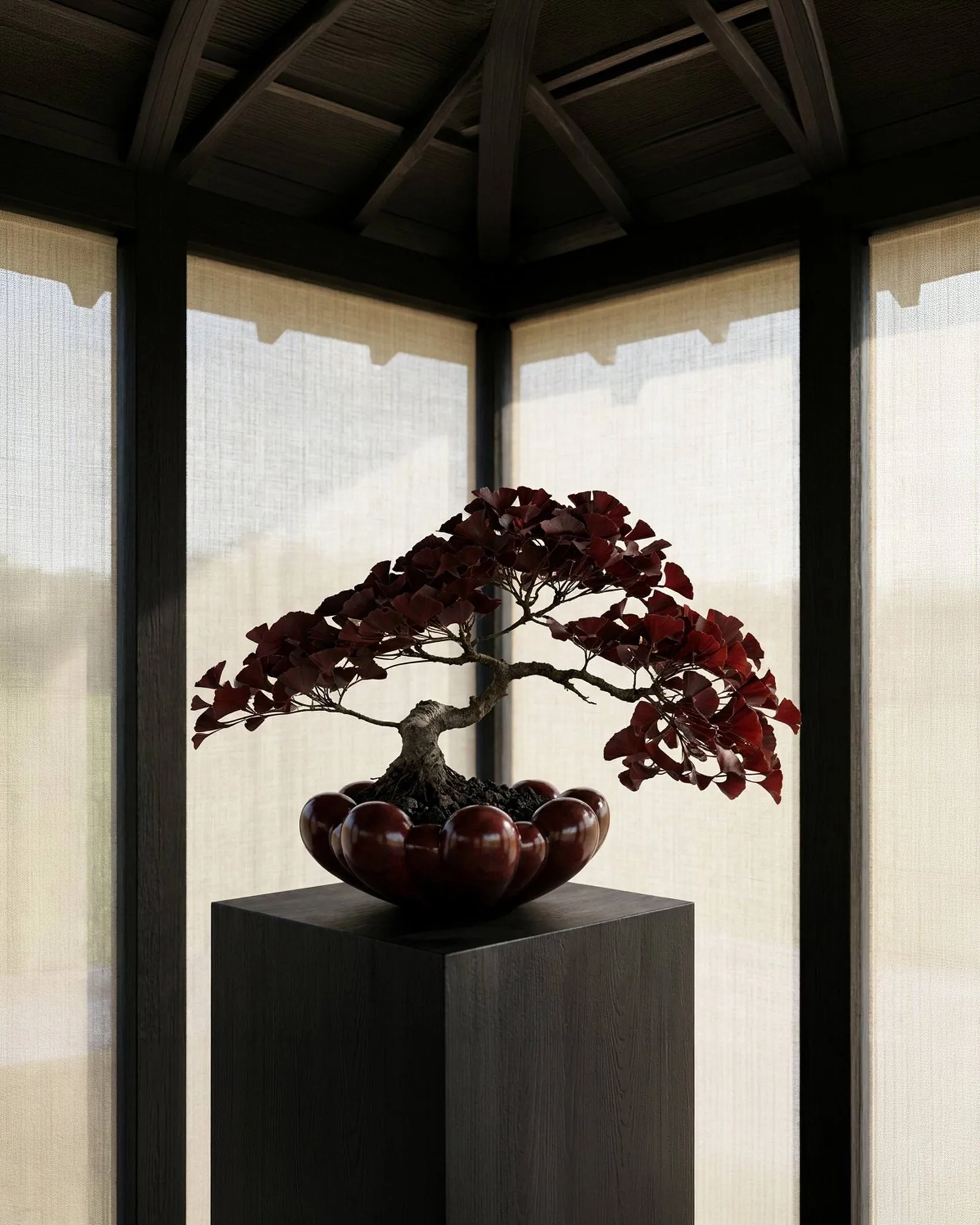 Bloom Rray Schale groß, Maroon 101 Copenhagen