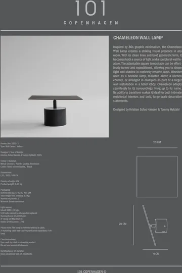 Chameleon Wandleuchte - Burned Black - 101 Copenhagen