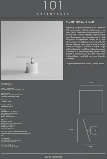 Chameleon Wandleuchte - Chrome - 101 Copenhagen