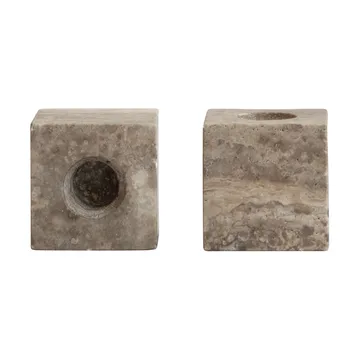 Cube Kerzenhalter 2-teilig - Silver Travertine - 101 Copenhagen