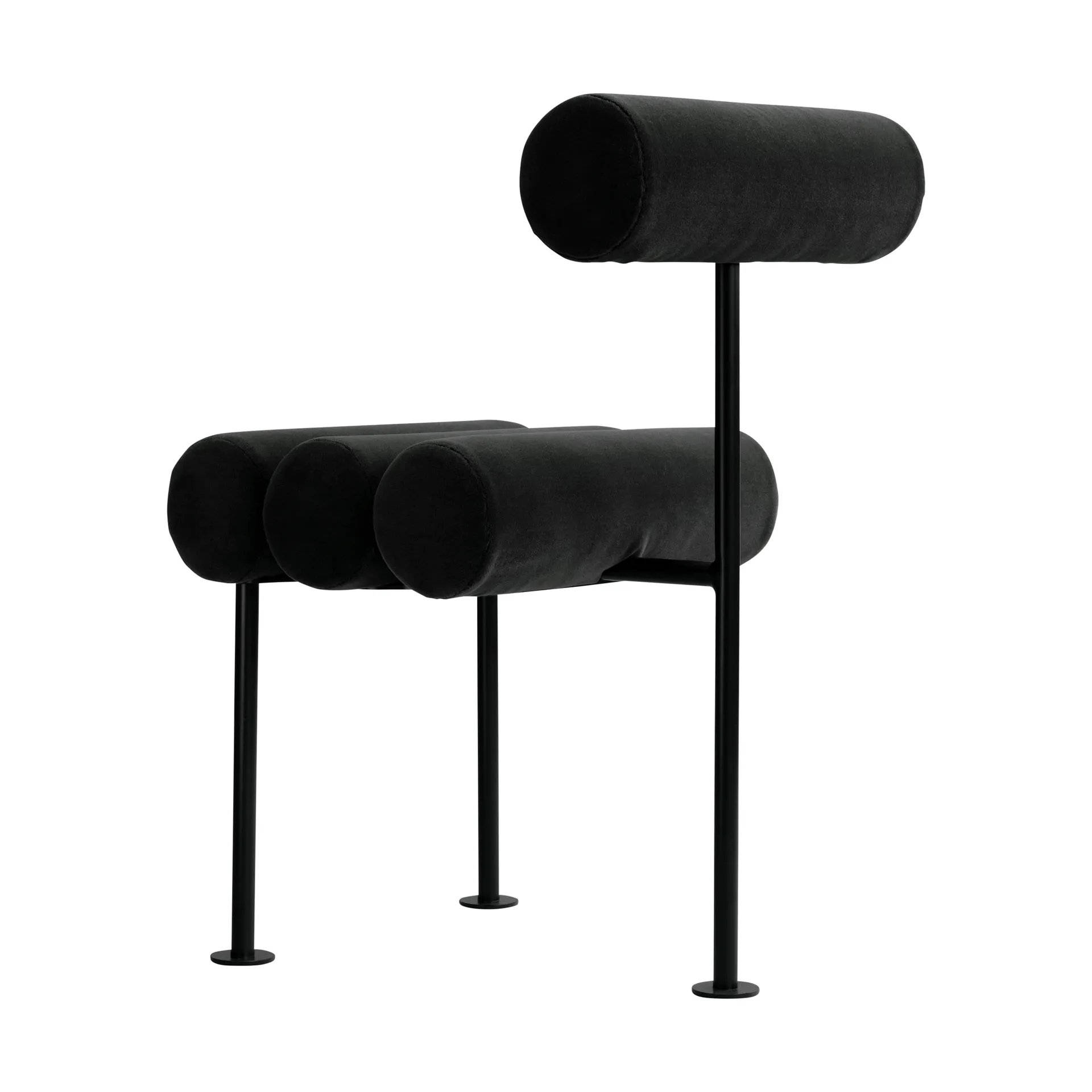 Hiro Dining Chair Stuhl, Black frame-peat 101 Copenhagen