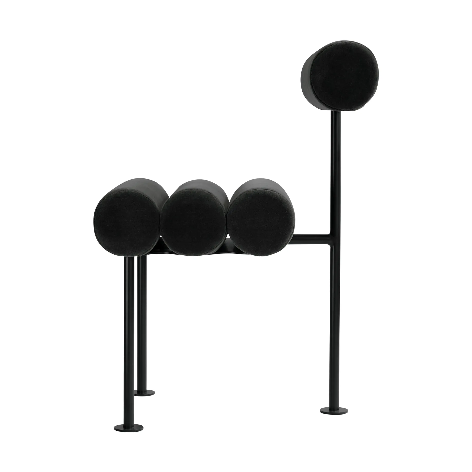 Hiro Dining Chair Stuhl, Black frame-peat 101 Copenhagen