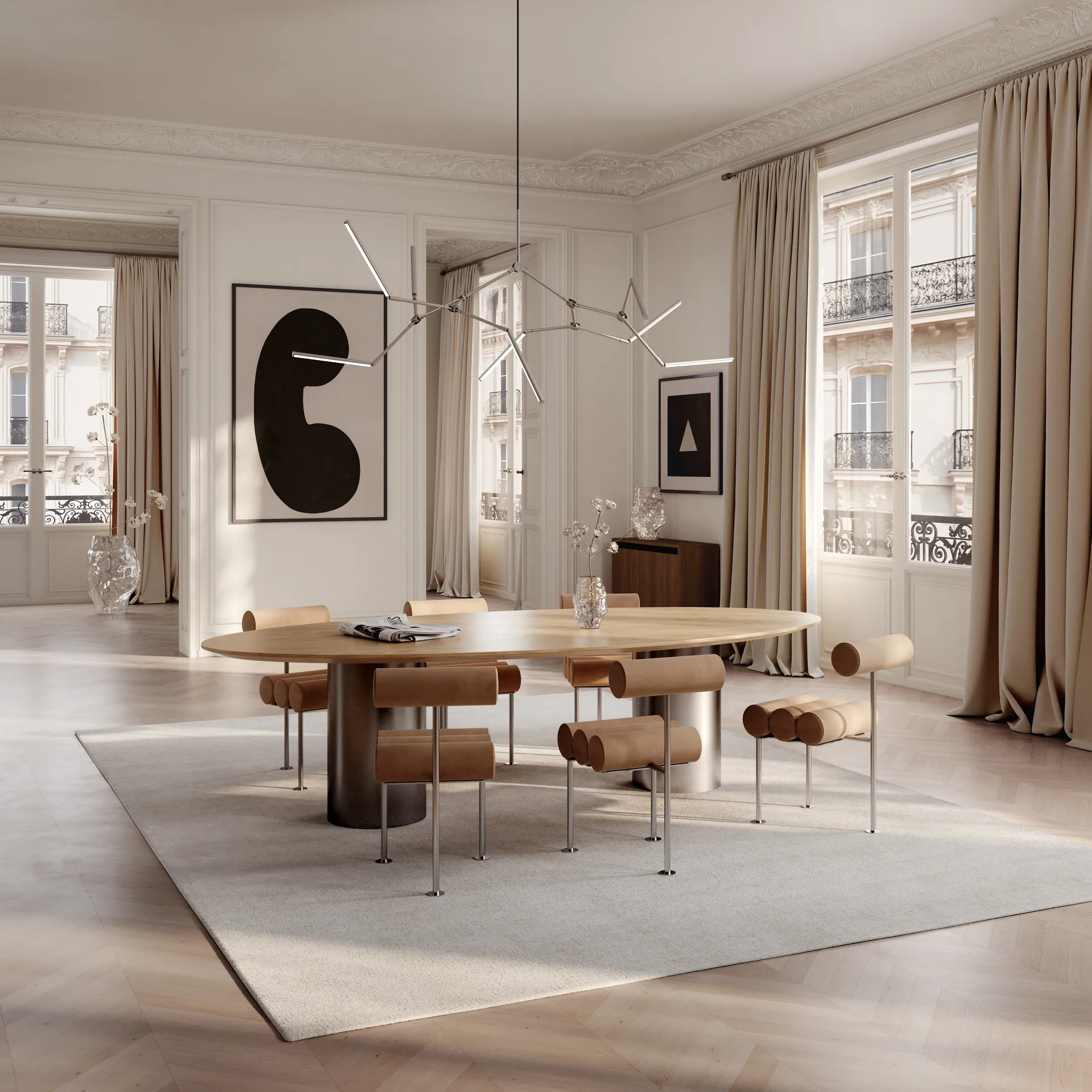 Stick chandelier Kronleuchter, Chrome 101 Copenhagen