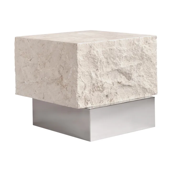 Temple Beistelltisch low 42x40 cm - Chrome-limestone - 101 Copenhagen