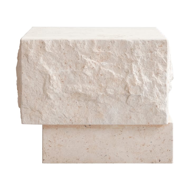 Temple Beistelltisch low 42x40 cm, Chrome-limestone 101 Copenhagen