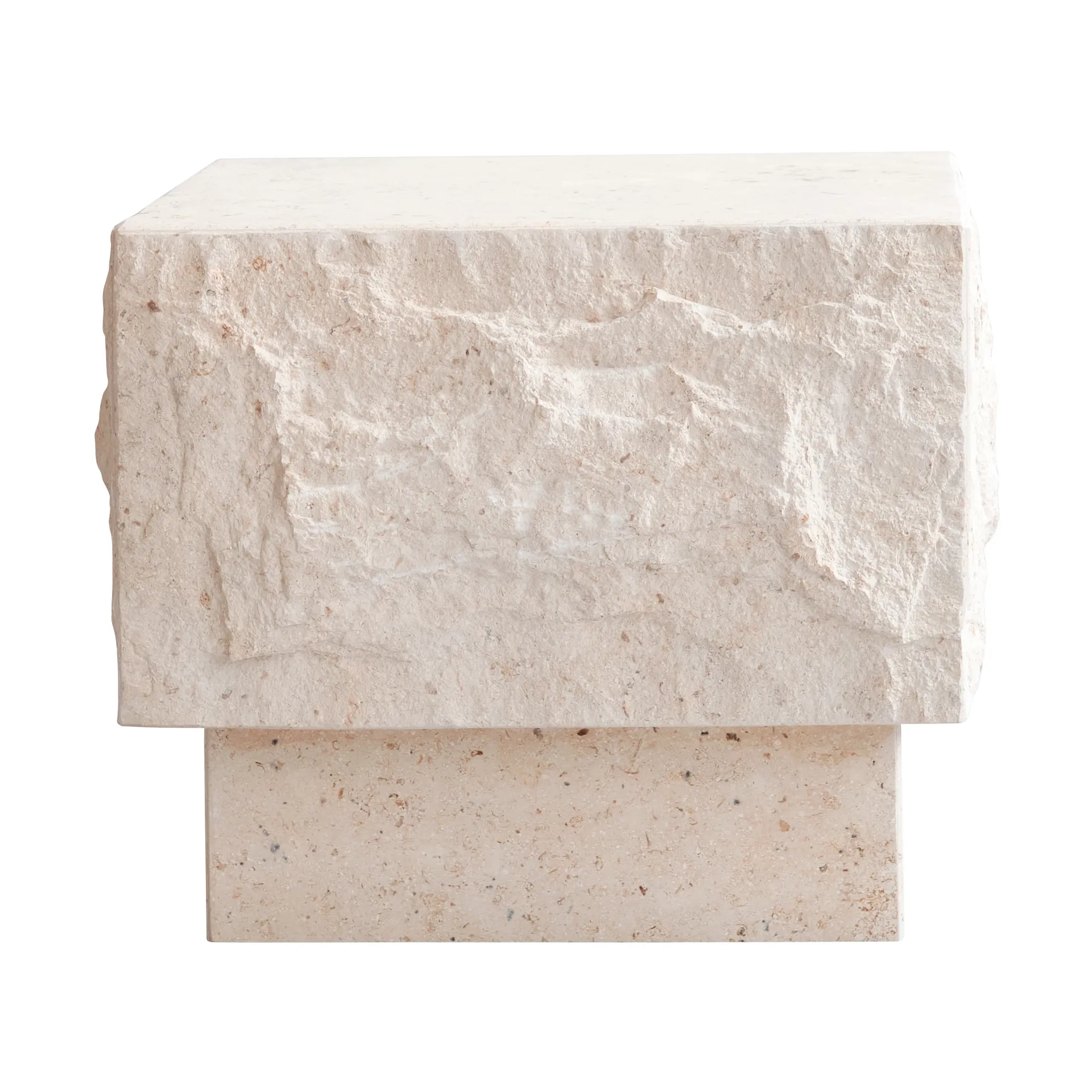 Temple Beistelltisch low 42x40 cm, Chrome-limestone 101 Copenhagen