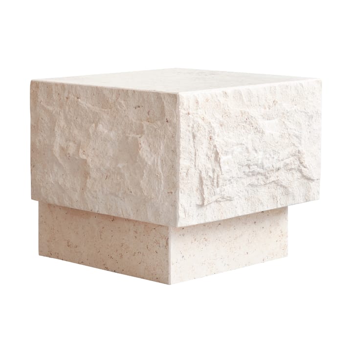 Temple Beistelltisch low 42x40 cm, Chrome-limestone 101 Copenhagen