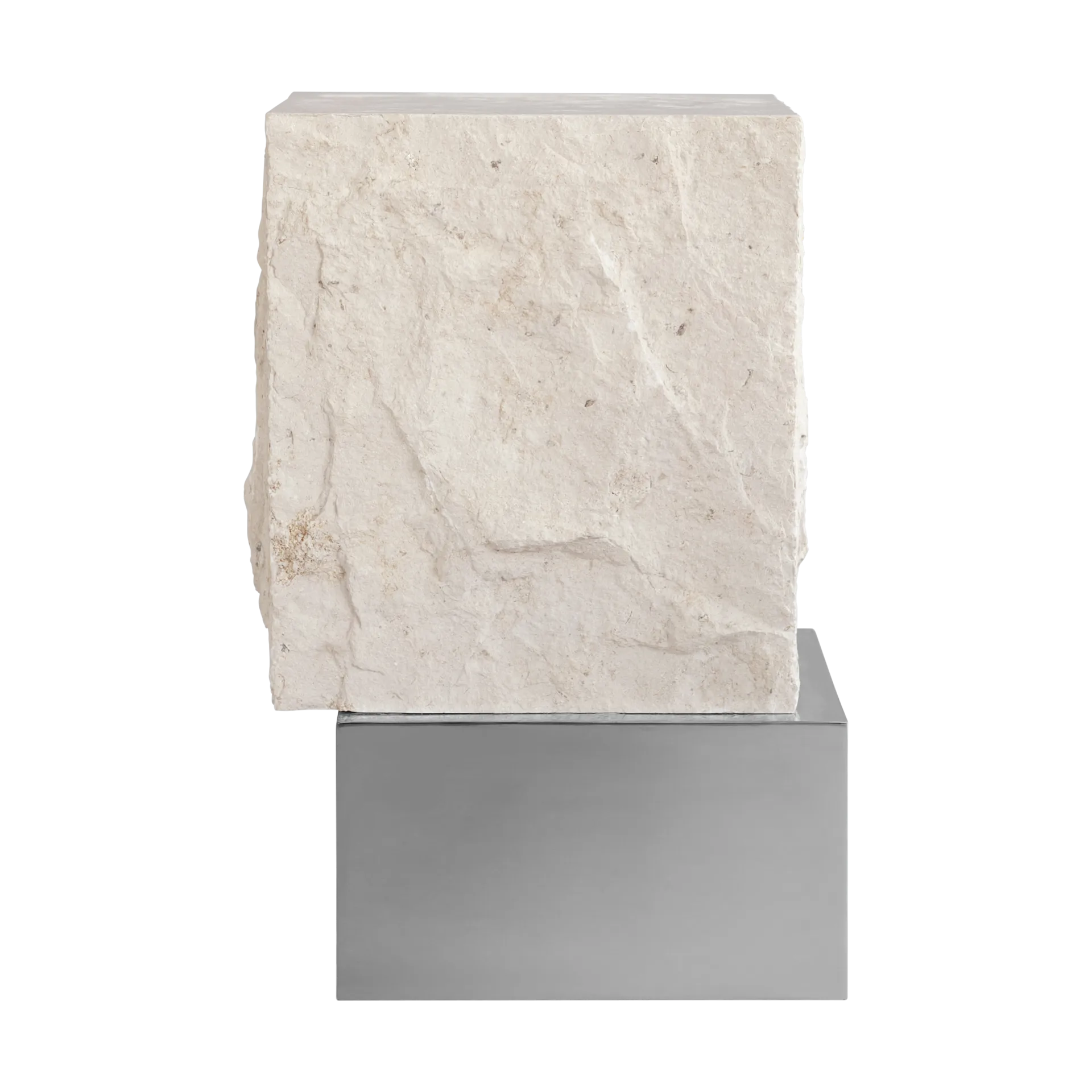Temple Beistelltisch tall 50x33 cm, Chrome-limestone 101 Copenhagen