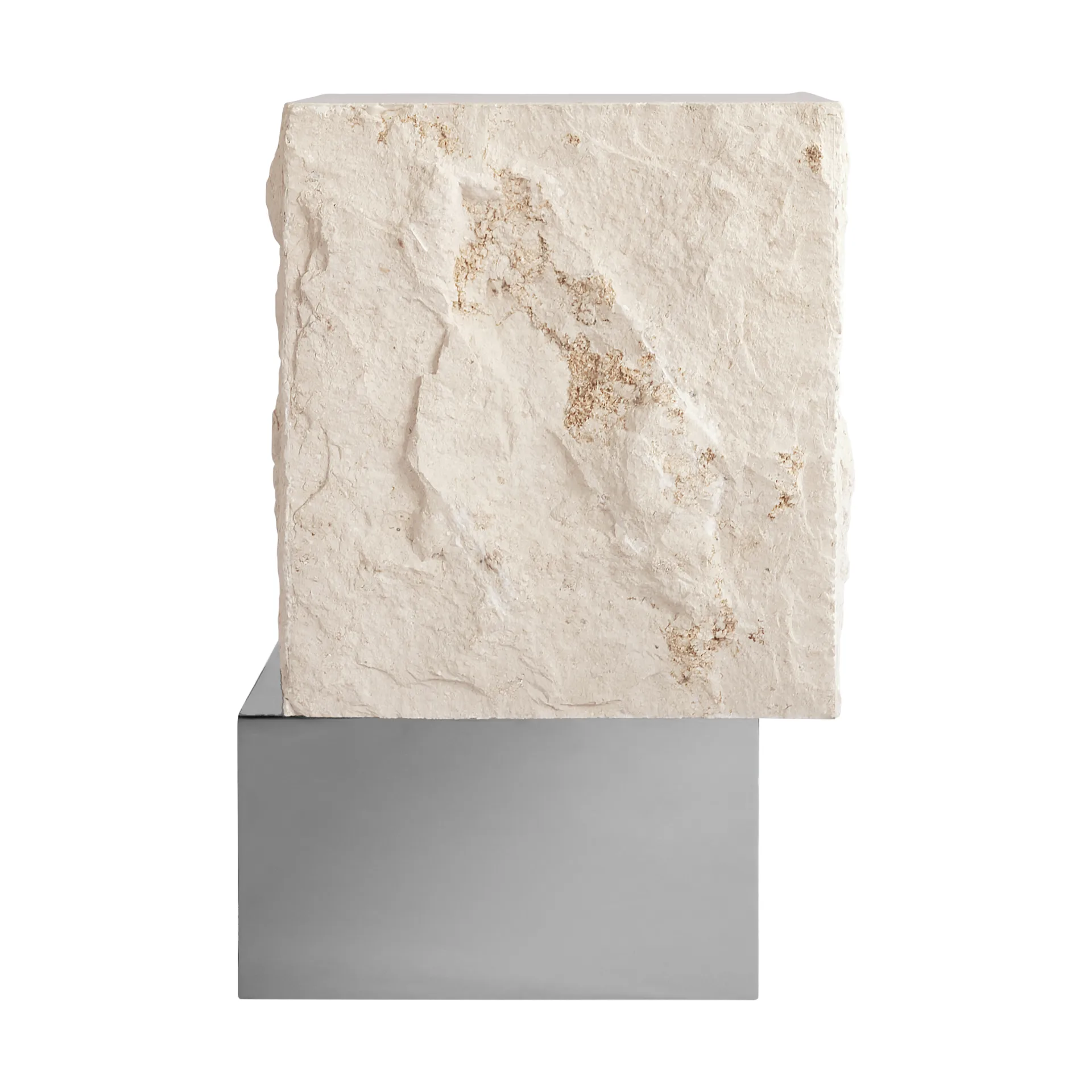 Temple Beistelltisch tall 50x33 cm, Chrome-limestone 101 Copenhagen