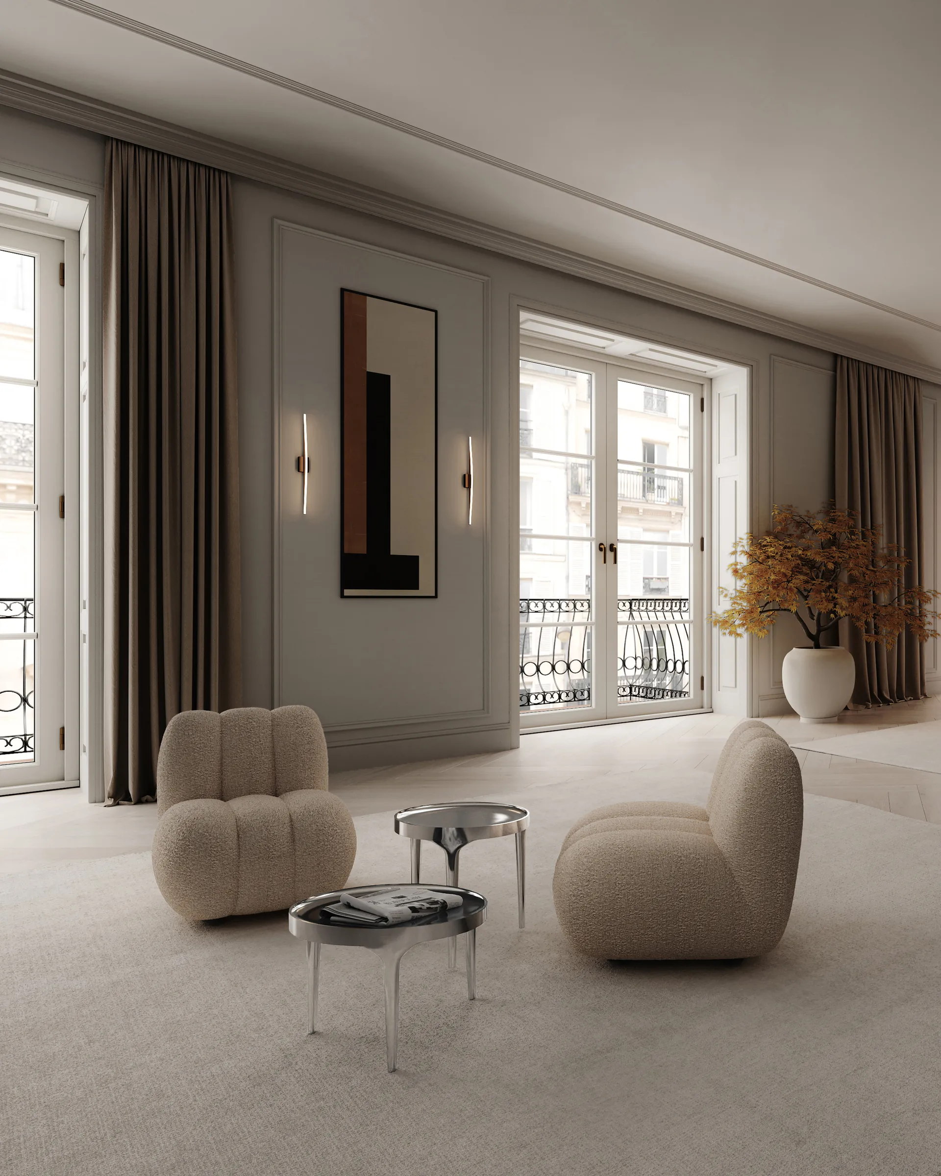 Toe Loungesessel bouclé, Smoked sand 101 Copenhagen