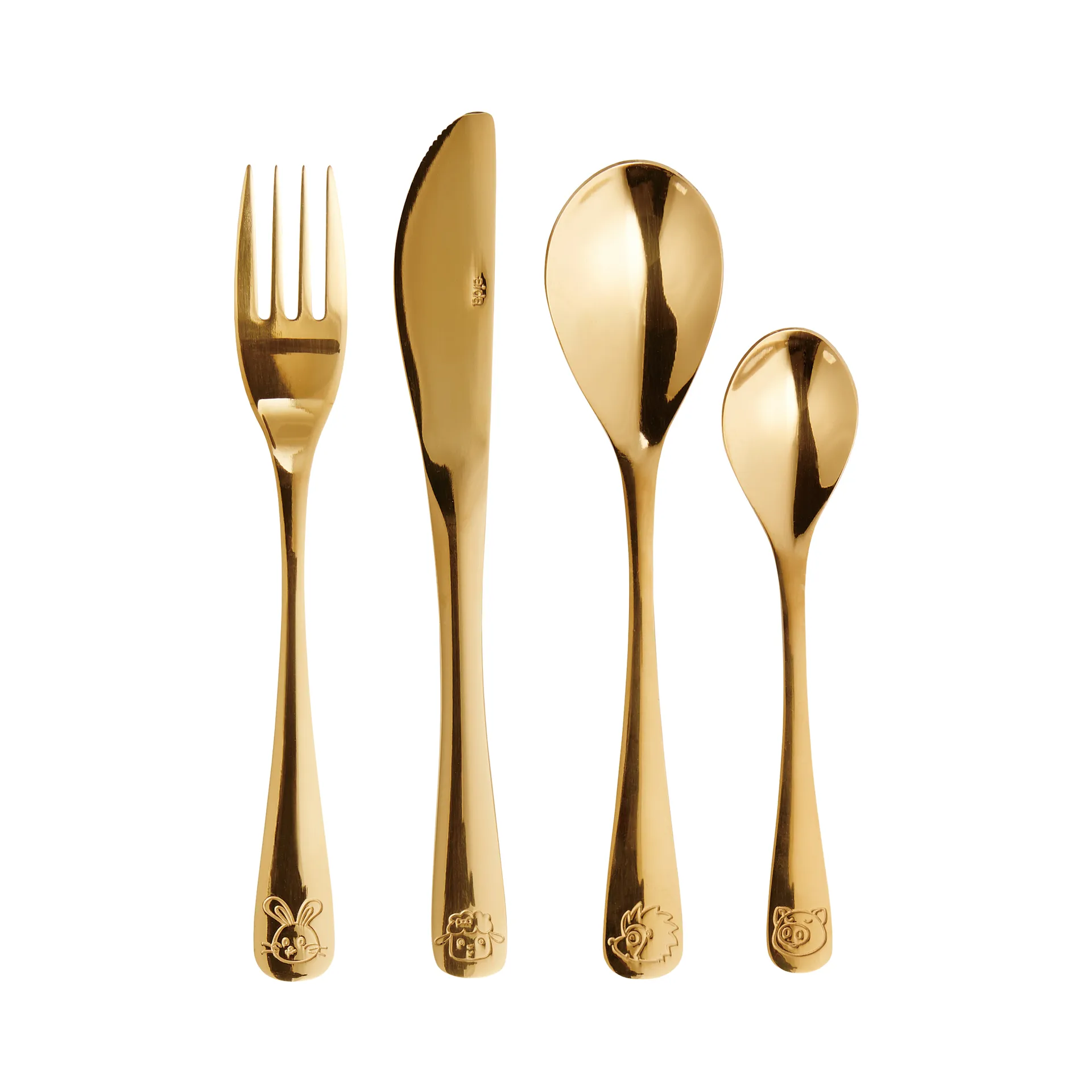 Aida Kinderbesteck 4 Teile, Gold Aida