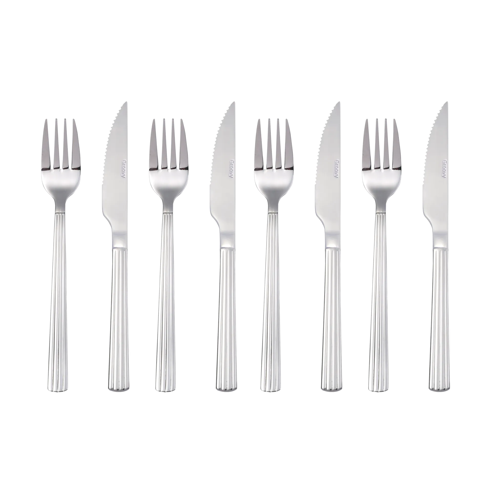 Groovy Besteckset 8-teilig, Edelstahl Aida