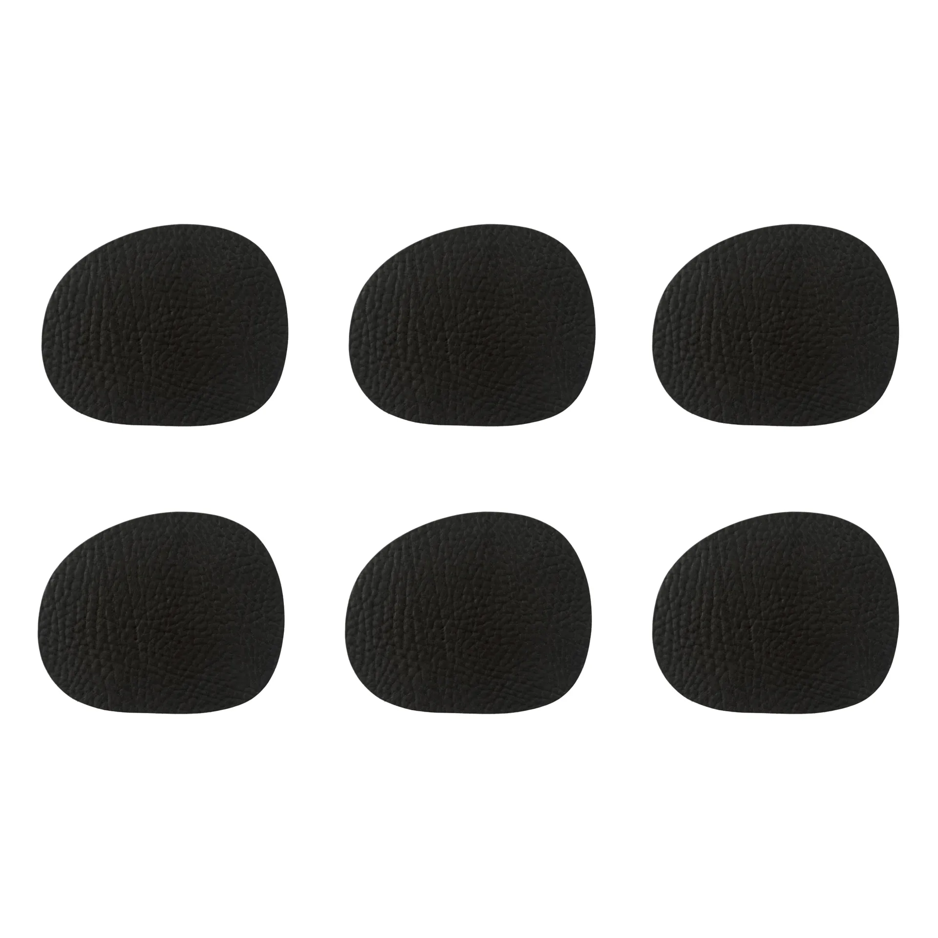 Raw Glasuntersetzer Leder 6er Pack, Black buffalo (schwarz) Aida