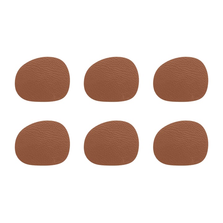 Raw Glasuntersetzer Leder 6er Pack, Cinnamon brown (braun) Aida