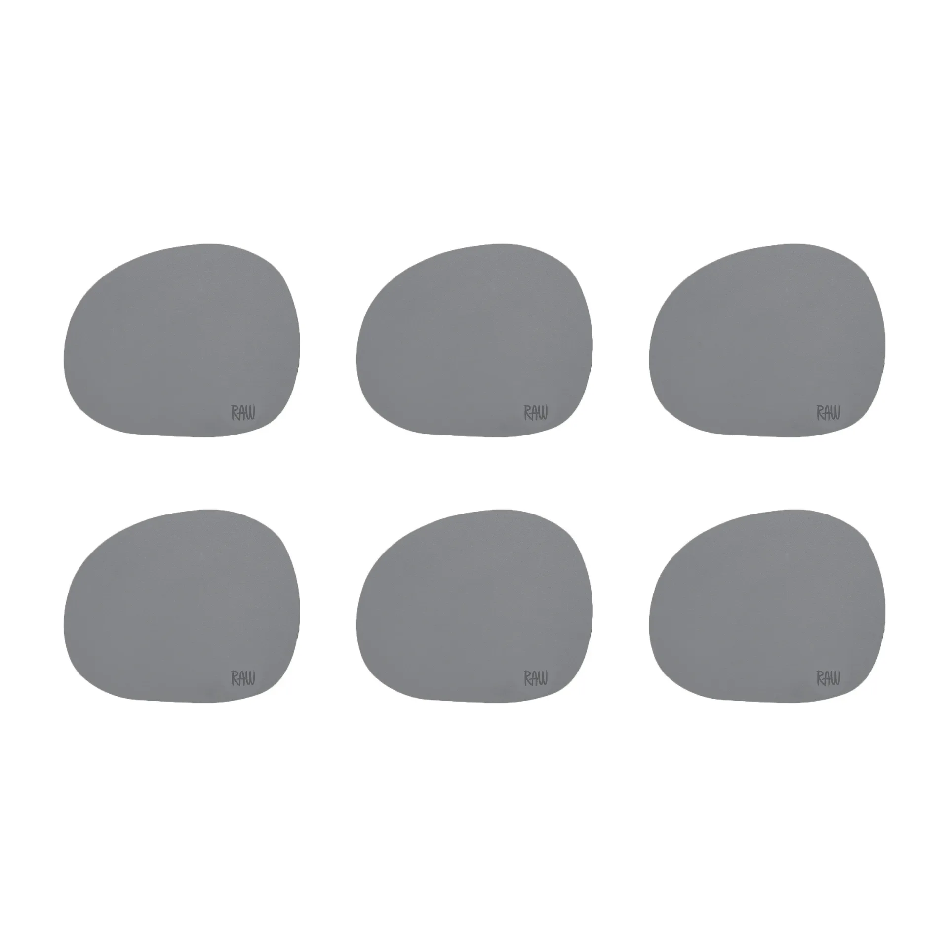 Raw Glasuntersetzer Silikon 6er Pack, Grau Aida