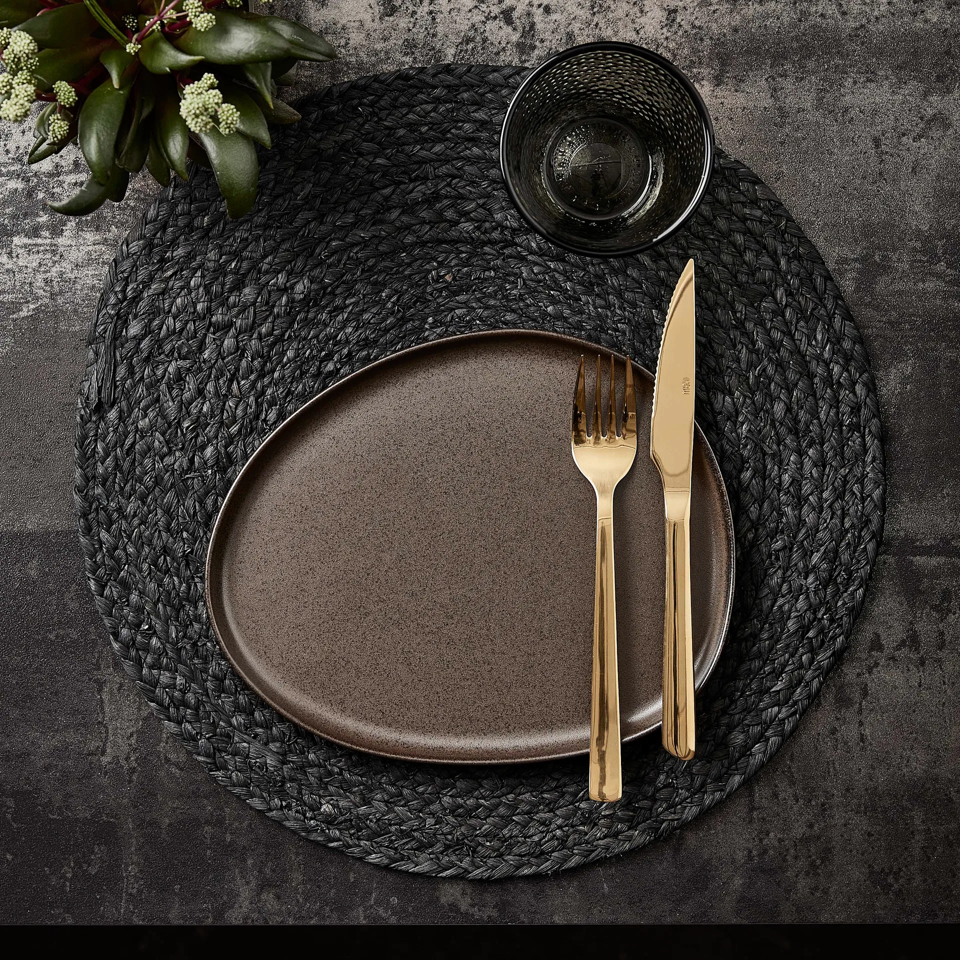 Raw Organic Lunchteller 24 x 21cm, Metallic Brown Aida