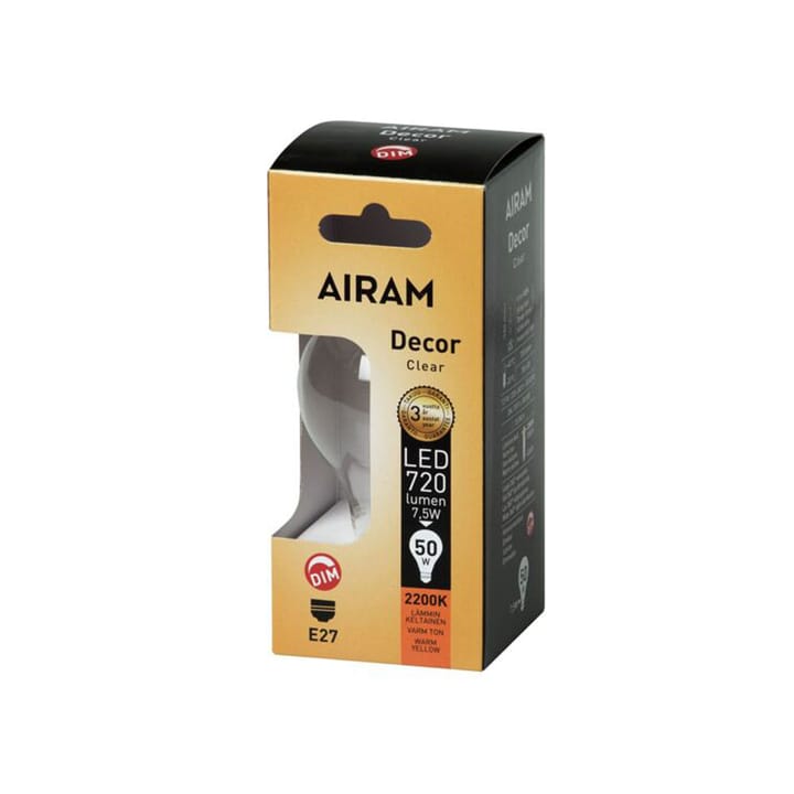 Airam Filament LED-standard Glühbirne, Klar-4-flammig-dimmbar e27-8w Airam