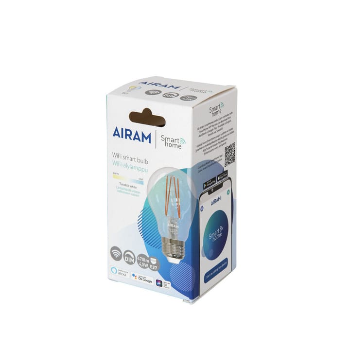 Airam Smarta Hem Filament LED-standard Glühbirne, Klar e27, 5w Airam
