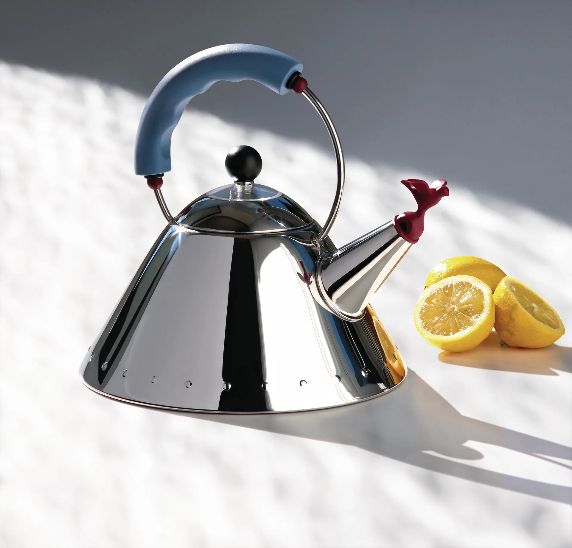 Alessi 9093 Wasserkocher, Hellblau-Vogel Alessi