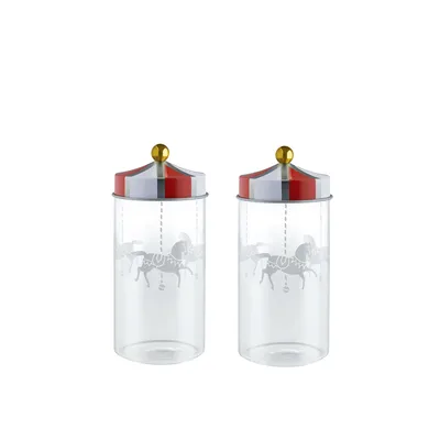 Circus Gewürzdose 14 cl 5x12 cm 2er-Pack, Glas Alessi