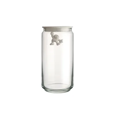 Gianni Glasdose mit Deckel 140 cl 10,5x20,5 cm, Weiß Alessi