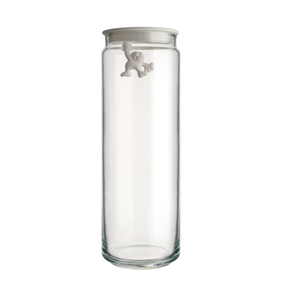 Alessi Gianni Glasdose mit Deckel 200 cl 10,5x30,5 cm Weiß