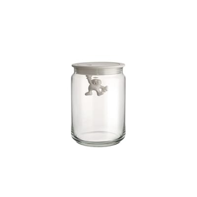 Gianni Glasdose mit Deckel 90 cl 10,5x15 cm, Weiß Alessi