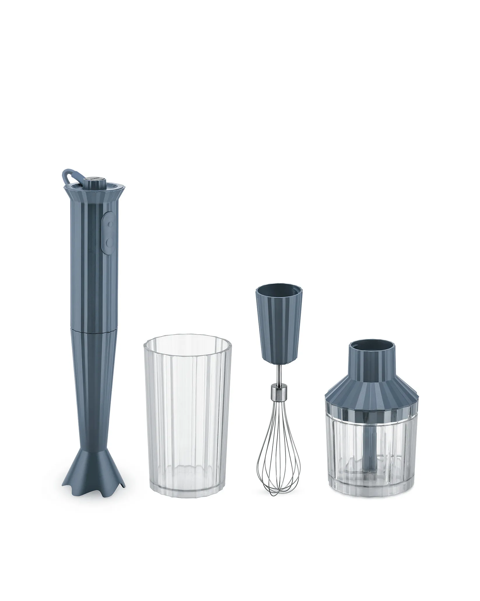 Plissé Stabmixer-Set, Grau Alessi