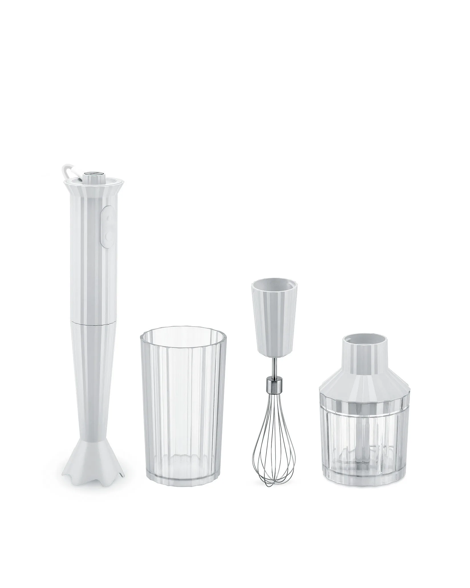 Plissé Stabmixer-Set, Weiß Alessi