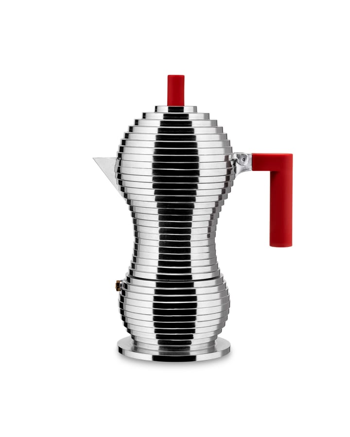 Pulcina Espressokocher und 6 Tassen - Aluminium-Rot - Alessi