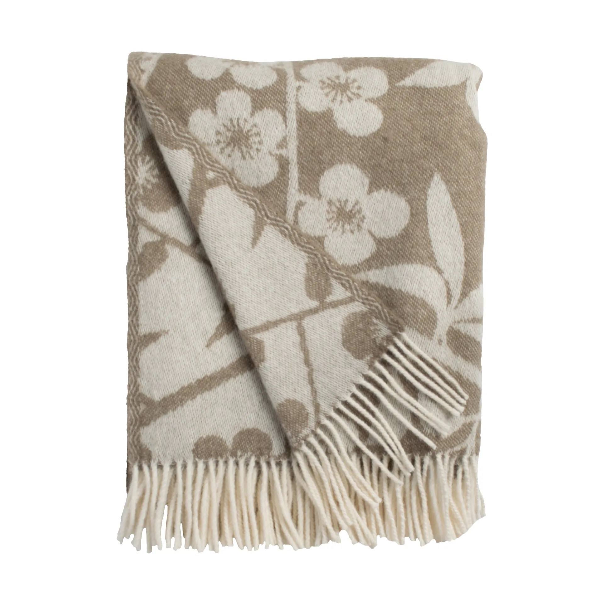 Kirschgarten Plaid 130x170 cm, Braun-offwhite Almedahls