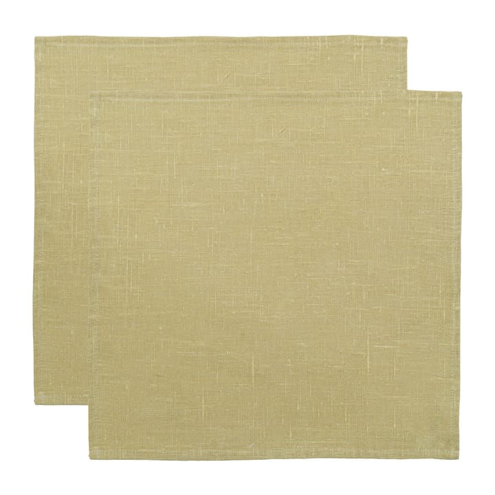 Leinen-Servietten 45 x 45 cm 2er-Pack - Olive hell - Almedahls