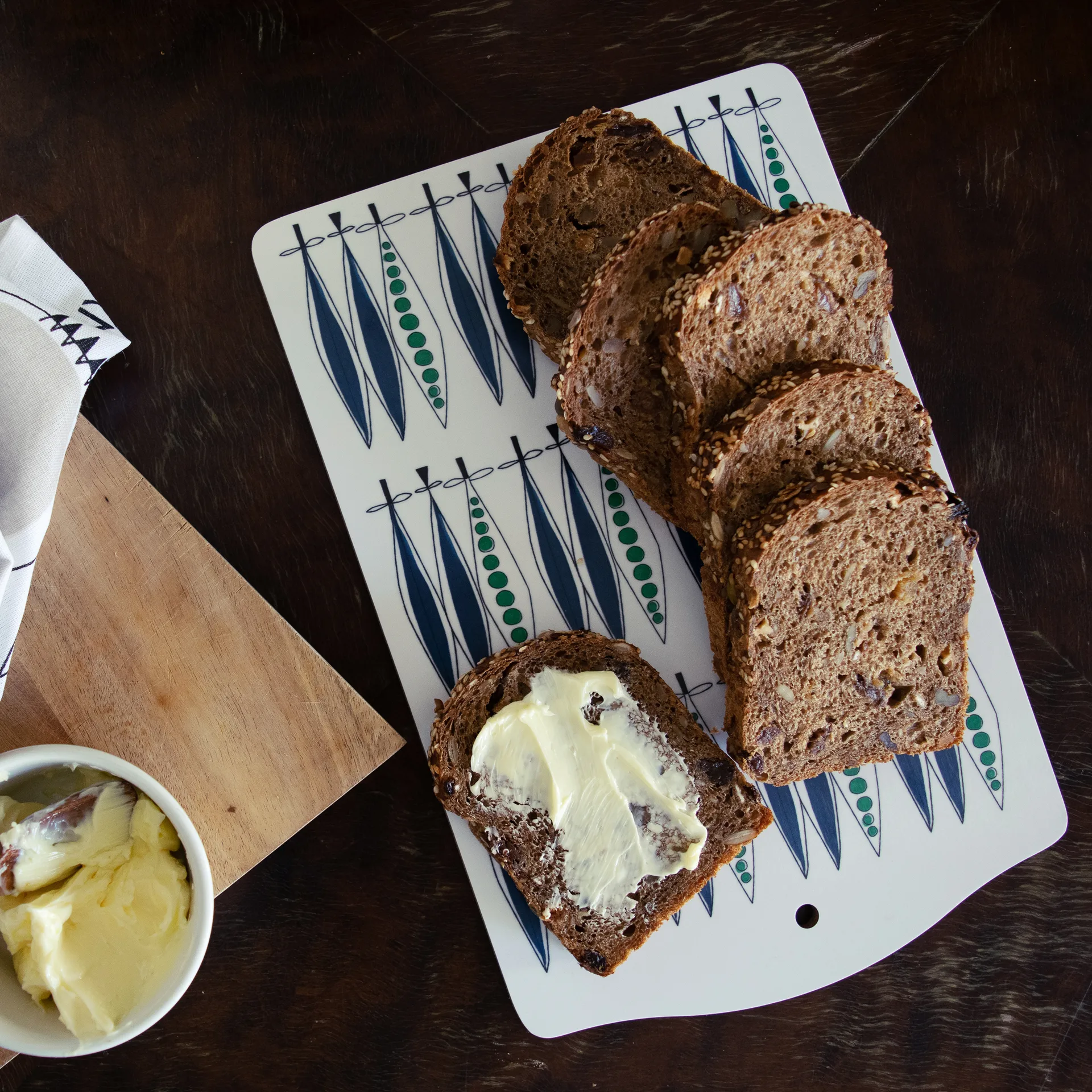 Picknick Servierbrett Erbsen 20 x 30cm, Blau-multi Almedahls