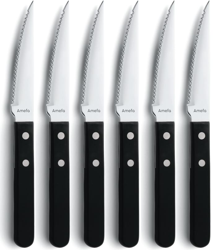 Pizza Noir Grillmesser 6er-Pack - Schwarz - Amefa