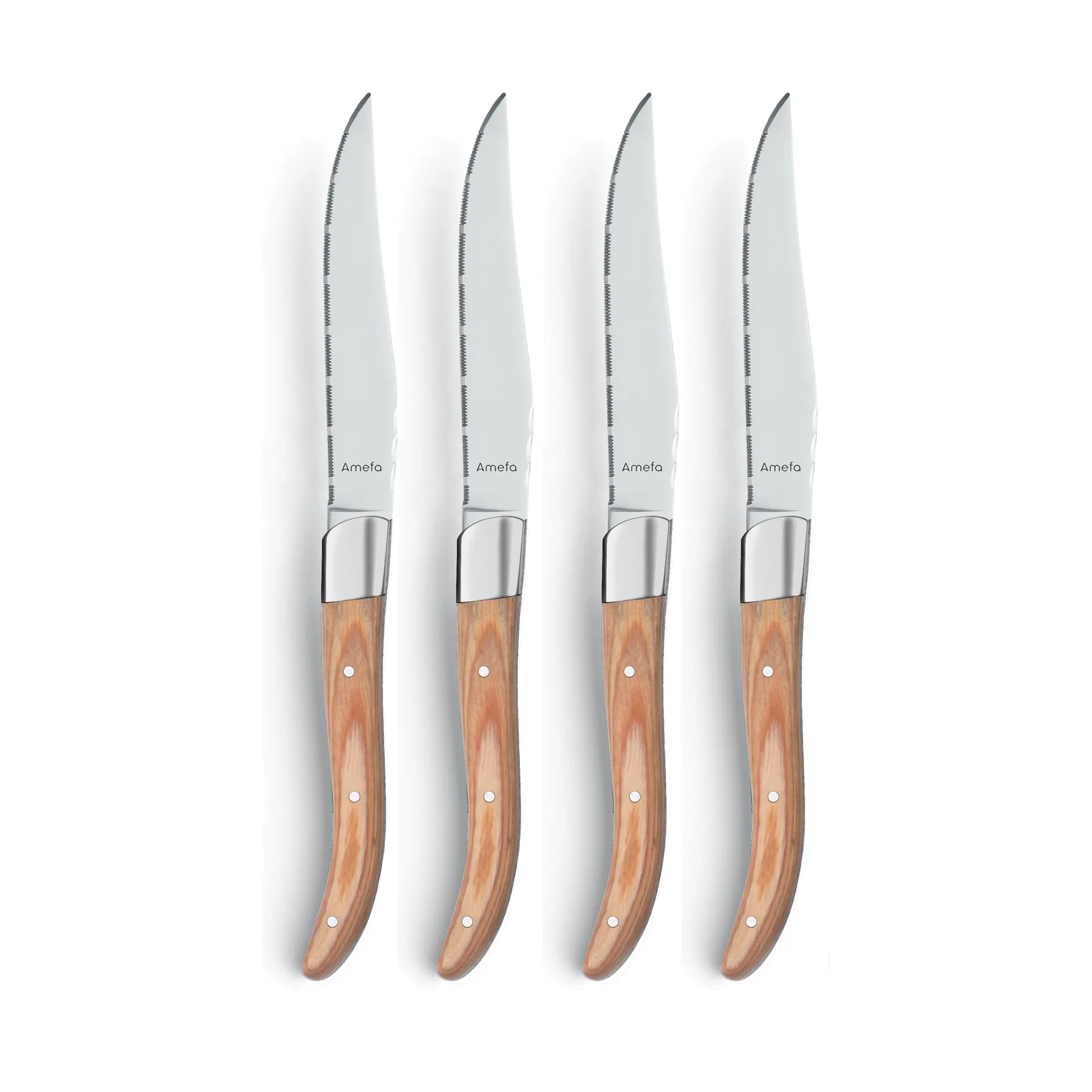 Royal Steak Grillmesser 4er-Pack, Natural in Holzbox Amefa