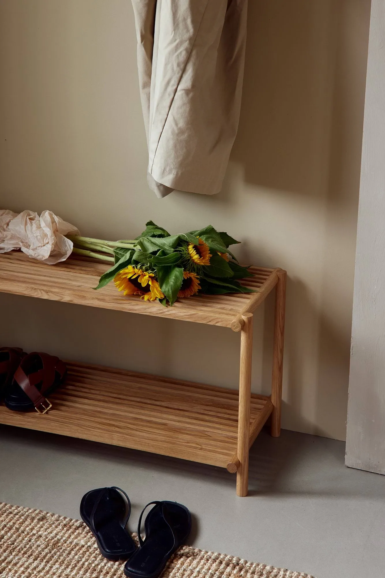 Column Schuhregal, Matt lackierte Eiche Andersen Furniture