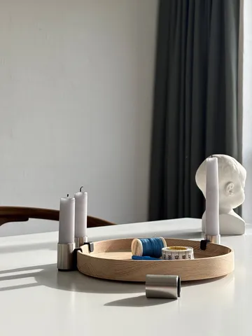 Luna Adventsleuchter Ø27 cm - Eiche-Stahl - Applicata