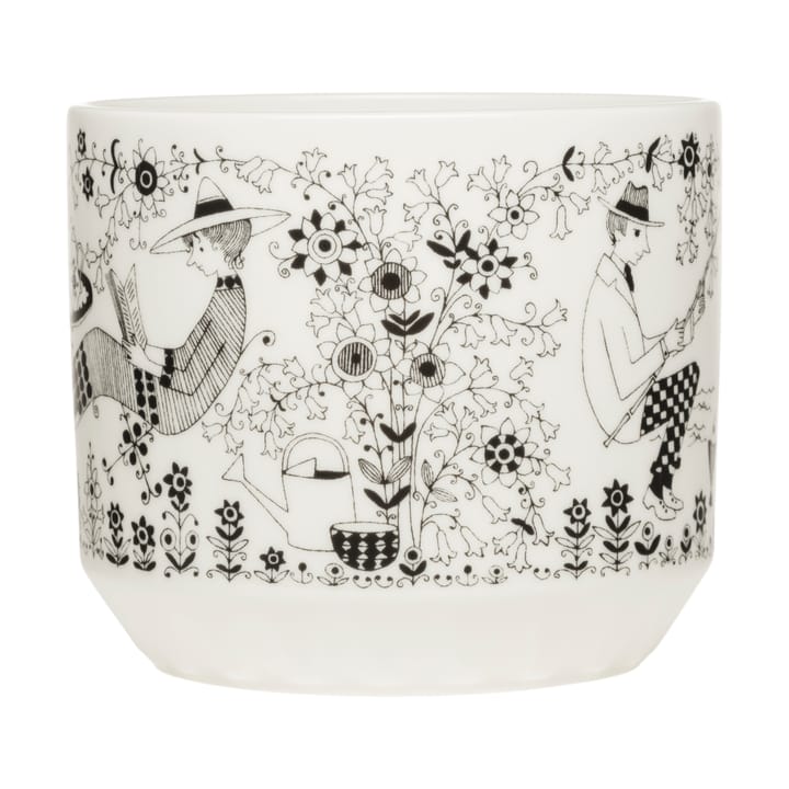 Emilia Blumentopf Ø14 cm, Schwarz-weiß Arabia