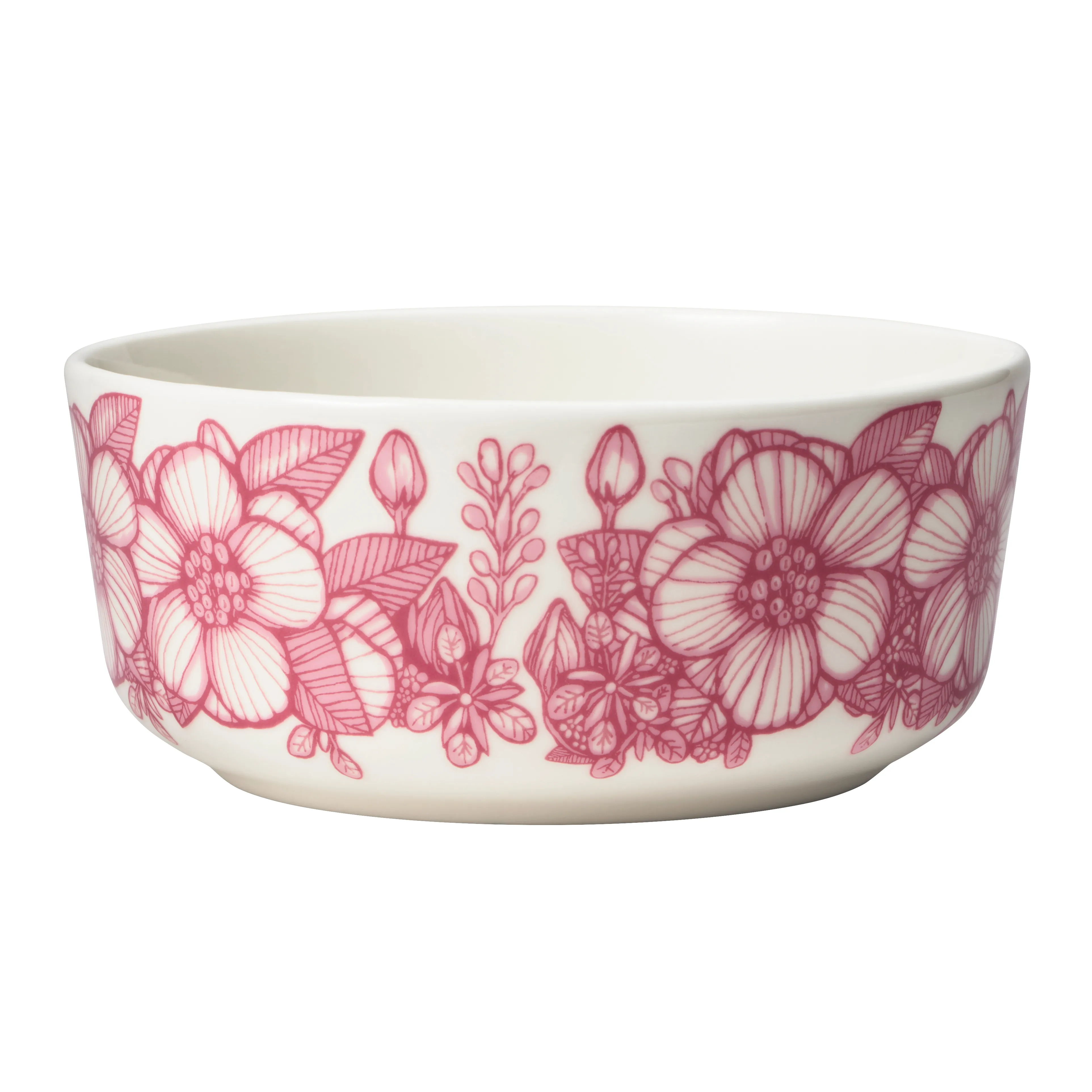 Arabia HUVILA Teller - 24 Cm Durchmesser, Porzellan, Mit Romantischem Blumenmuster In Rosa/Weiß