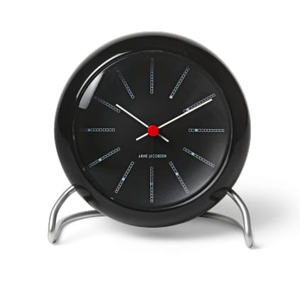 AJ Bankers Tischuhr, Schwarz Arne Jacobsen Clocks