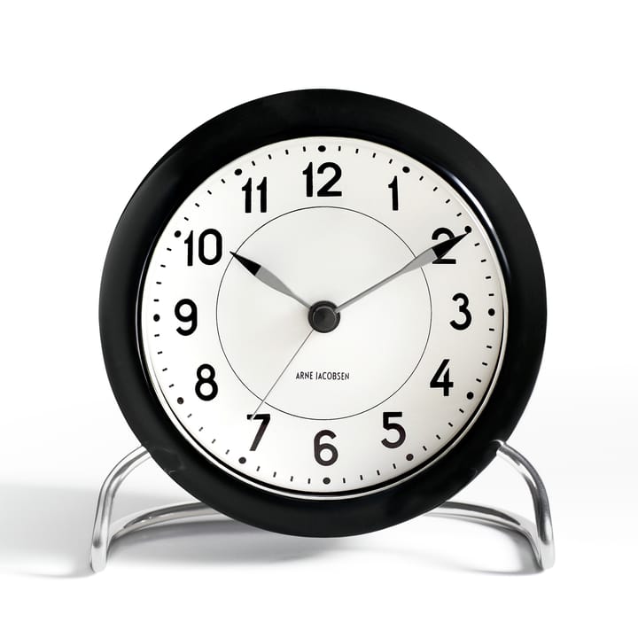 AJ Station Tischuhr, Schwarz Arne Jacobsen Clocks