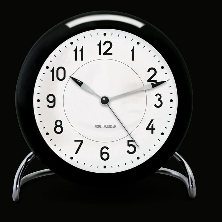 AJ Station Tischuhr, Schwarz Arne Jacobsen Clocks