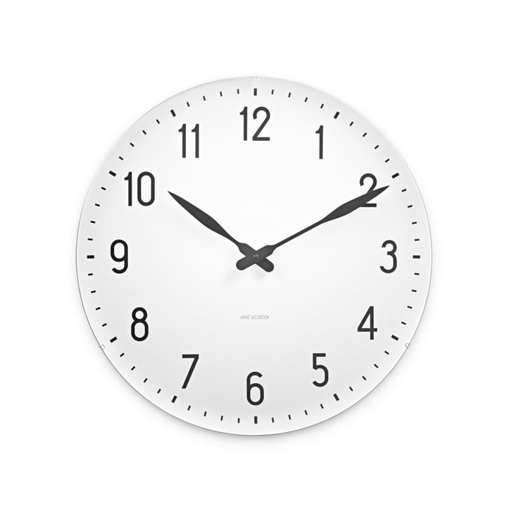 AJ Station Wanduhr, Weiß, ø48cm Arne Jacobsen Clocks