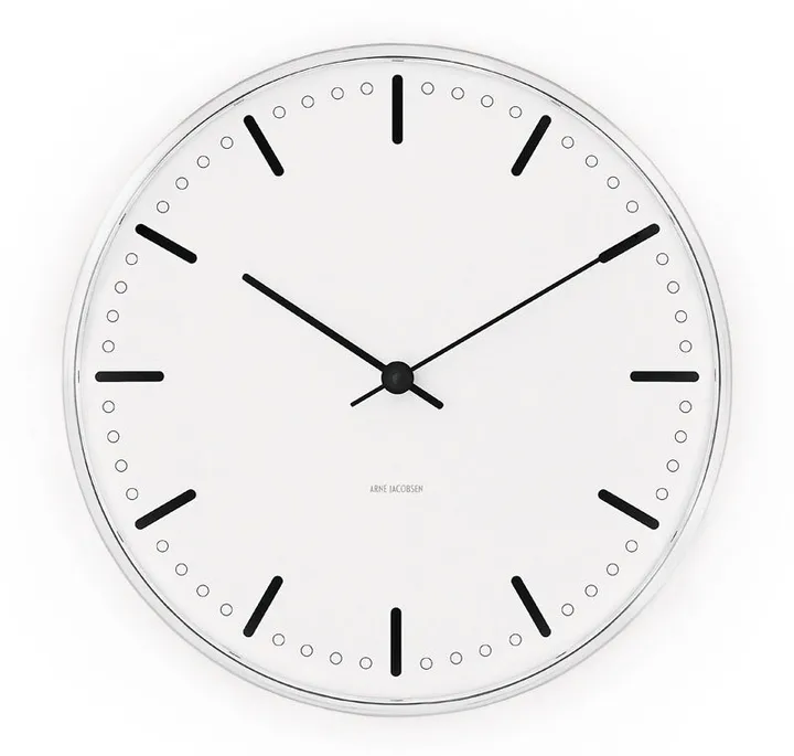Arne Jacobsen City Hall Wanduhr - Weiß, Ø21 cm - Arne Jacobsen Clocks