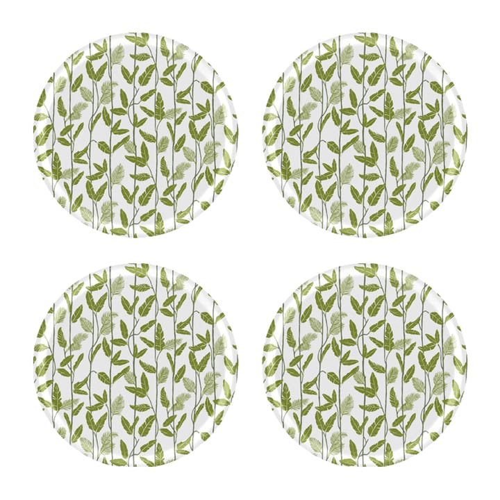 Mougli Green Glasuntersetzer Ø11cm 4er Pack - Green-white - Åry Home