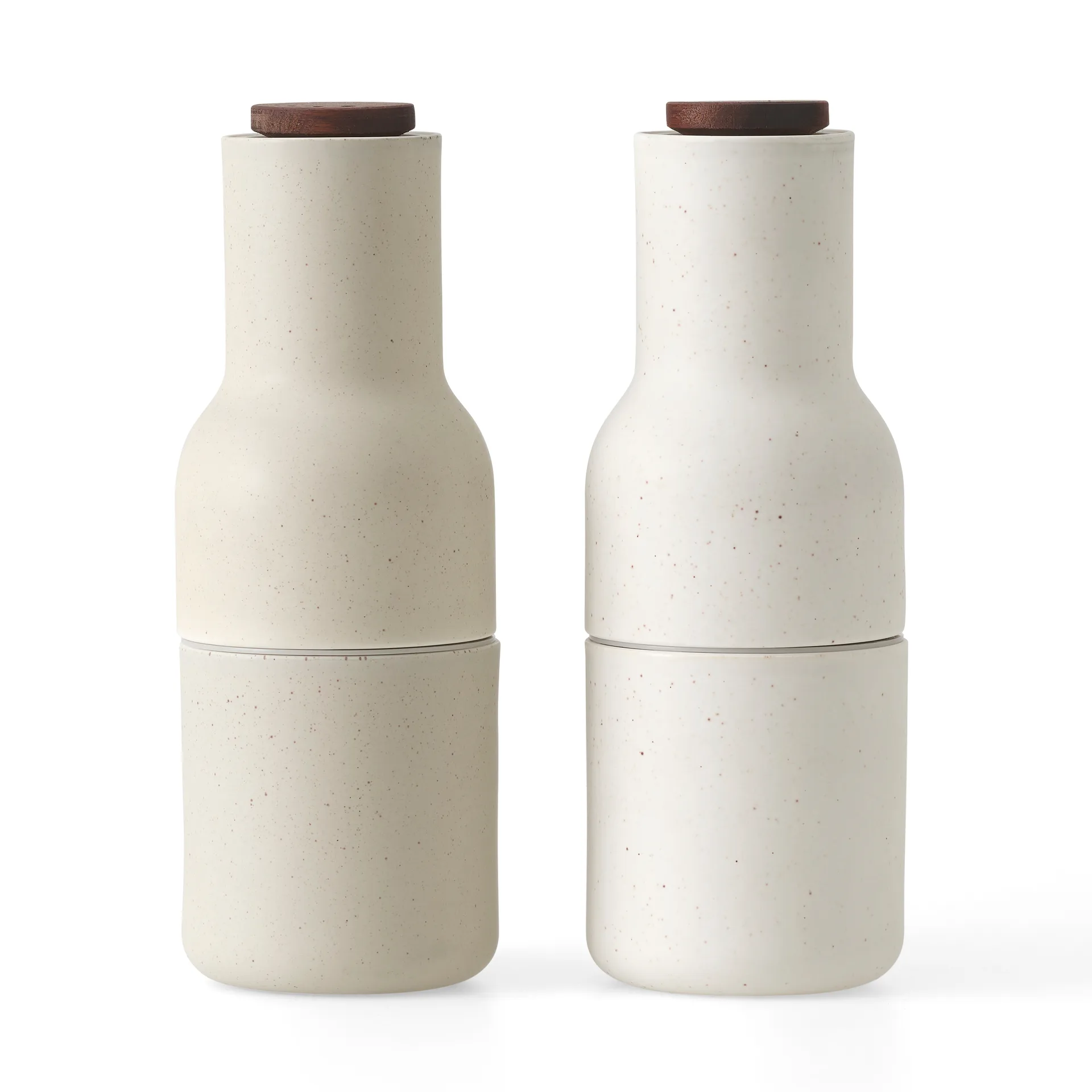 Bottle Grinder Gewürzmühle Keramik 2er Pack, Sand ( Walnussholzdeckel) Audo Copenhagen