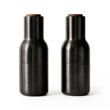 Bottle Grinder Gewürzmühle metall 2er Pack - Bronzierter Messing (Walnuss Deckel) - Audo Copenhagen