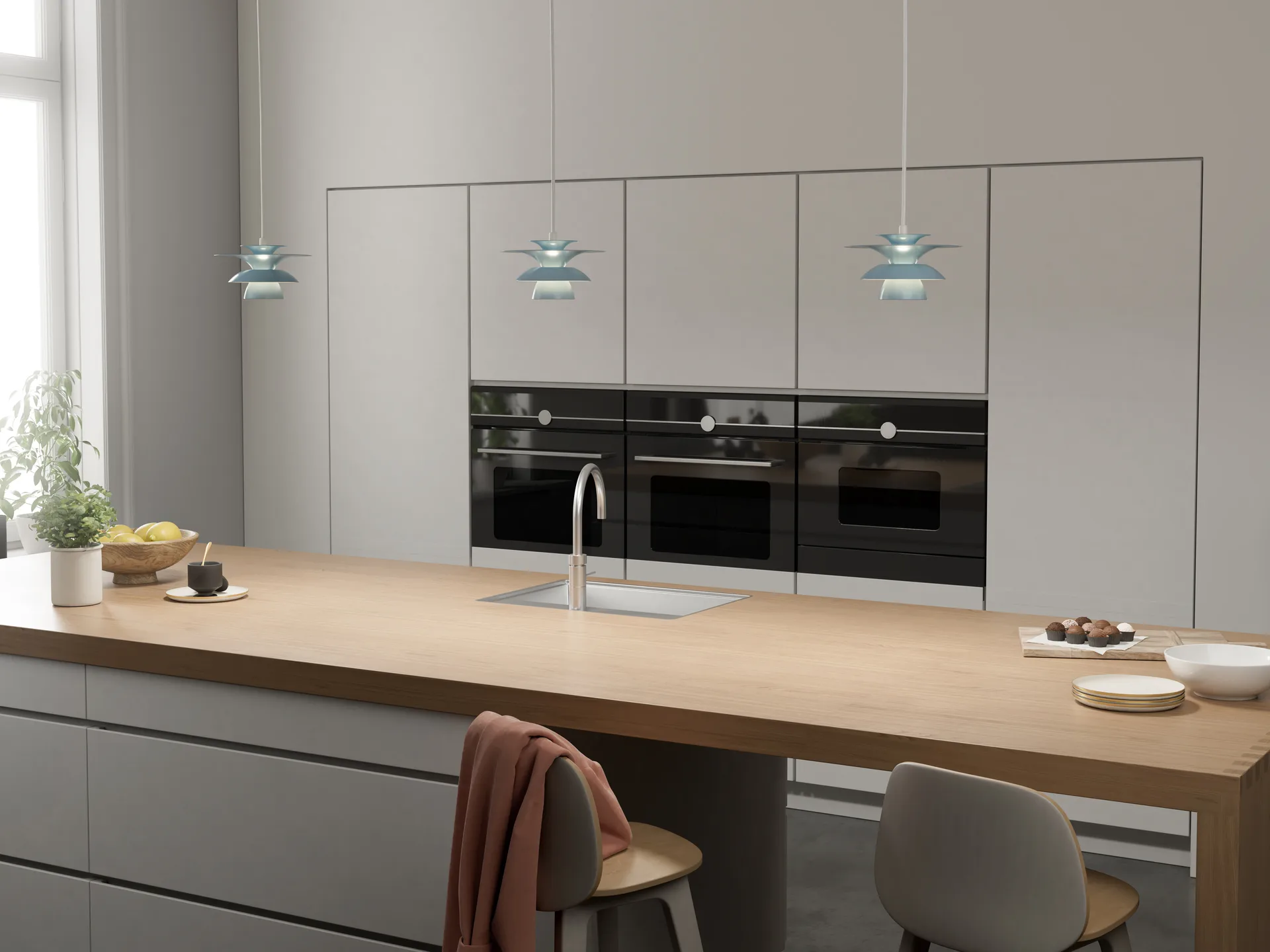 Picasso Pendelleuchte Ø18 cm, Eisblau Belid