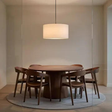 Soft Pendelleuchte Ø40cm - Leinen weiß-metallic Bronze, Ø60 cm - Belid