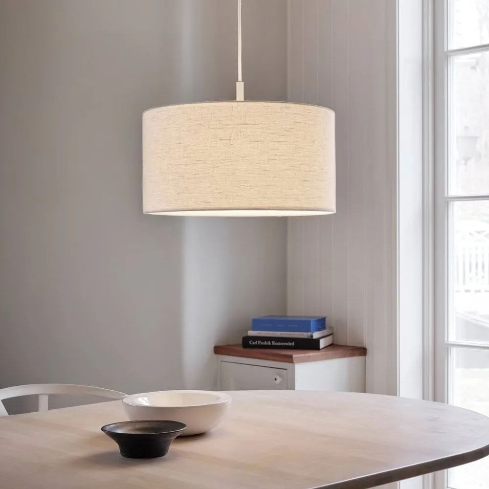 Soft Pendelleuchte Ø40cm, Leinen Weiß-Sand, Ø44 cm Belid